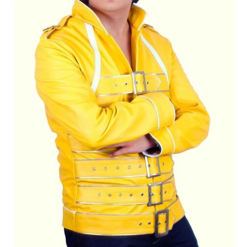 Freddie Mercury Yellow Leather Jacket - Image 4