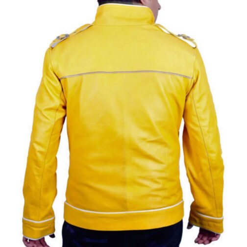 Freddie Mercury Yellow Leather Jacket - Image 3