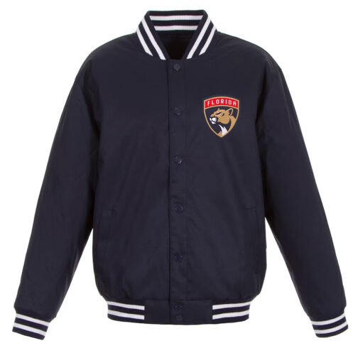 Navy Florida Panthers Front Hit Poly Twill Jacket