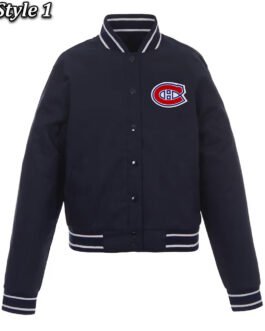 Navy Montreal Canadiens Front Hit Poly Twill Jacket