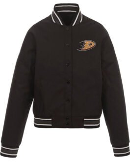 Anaheim Ducks Front Hit Poly Twill Black Jacket