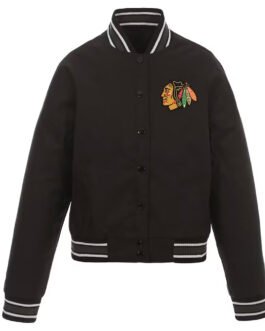 Chicago Blackhawks Black Poly-Twill Jacket