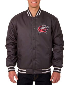 Columbus Blue Jackets Gray Poly Twill Jacket