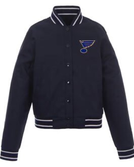 St. Louis Blues Poly-Twill Navy Front-Hit Jacket