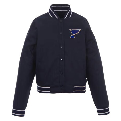 St. Louis Blues Poly-Twill Navy Front-Hit Jacket