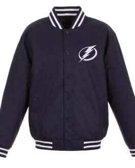 Navy Tampa Bay Lightning Front Hit Poly Twill Jacket