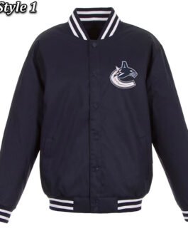 Navy Vancouver Canucks Front Hit Poly Twill Jacket