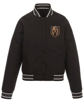 Vegas Golden Knights Front Hit Black Poly Twill Jacket