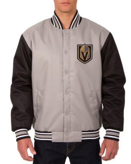 Vegas Golden Knights Front Hit Poly Twill Gray/Black Jacket