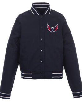 Navy Washington Capitals Poly-Twill Front-Hit Jacket