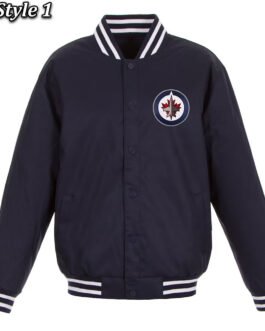 Navy Winnipeg Jets Front Hit Poly Twill Jacket