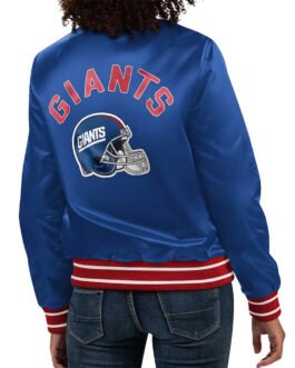 Full Count New York Giants Blue Satin Jacket