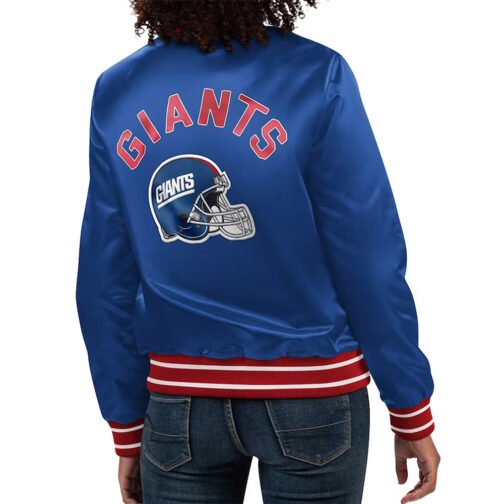 Full Count New England Patriots Blue Satin Jacket - Image 2