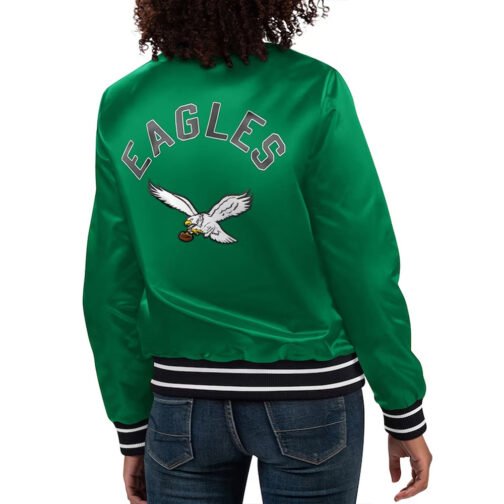 Full Count Philadelphia Eagles Green Satin Jacket - Image 2