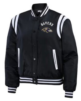 Black Baltimore Ravens Bomber Full-Zip Jacket