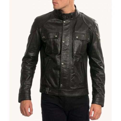 Men’s Gangster Leather Jacket - Image 2