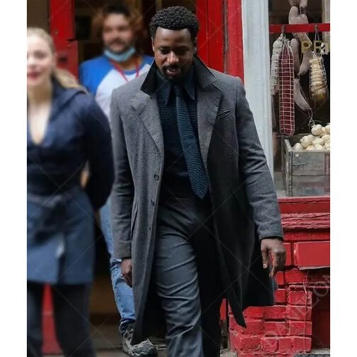 Gary Carr The Peripheral Gray Wool Coat - Image 5