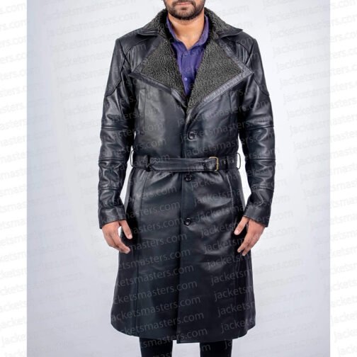 Glen Powell Hit Man Leather Coat