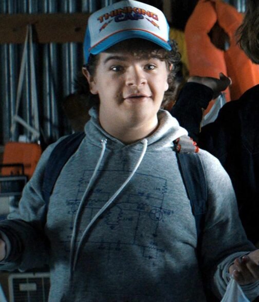 Gaten Matarazzo Stranger Things Season 4 Grey Fleece Hoodie - Image 8