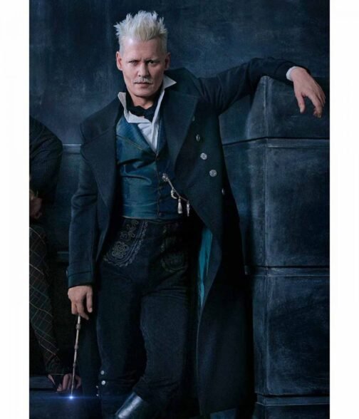 Fantastic Beasts 2 Johnny Depp Double Breasted Coat - Image 2