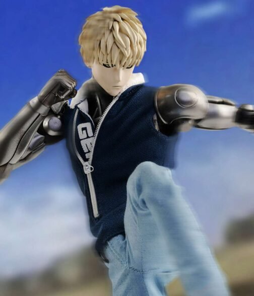 Genos One Punch Man Fleece Blue Vest - Image 3