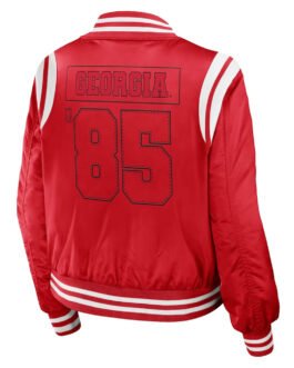 Georgia Bulldogs Red Bomber Full-Zip Jacket