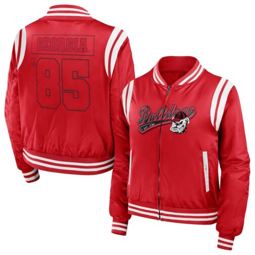 Georgia Bulldogs Red Bomber Full-Zip Jacket - Image 3