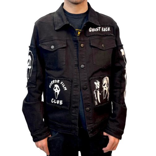 Ghostface Scream Slasher Grunge Punk Denim Jacket