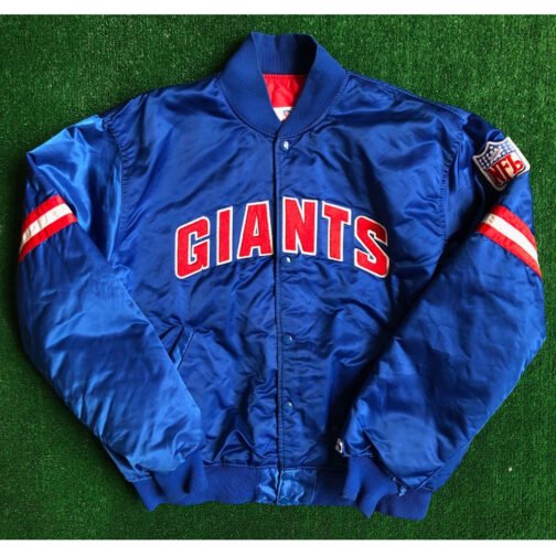 Giants New York Blue and White Satin Jacket - Image 3