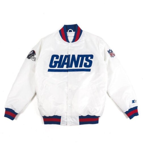 Giants New York Blue and White Satin Jacket - Image 2