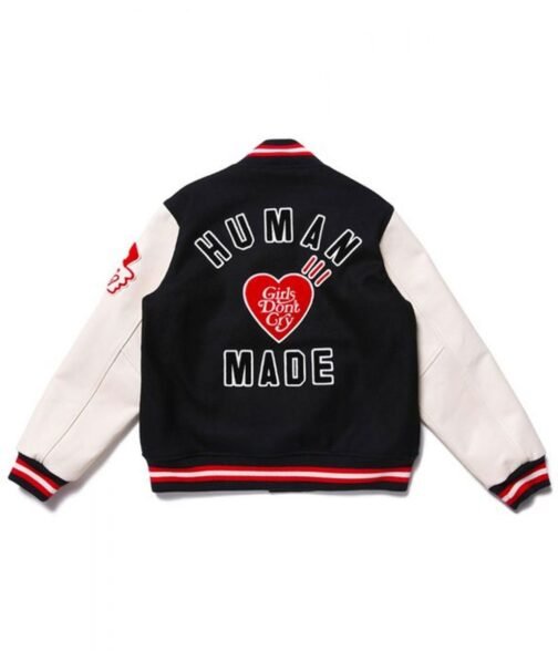 Girls Don’t Cry Human Made Dry Alls Varsity Jacket - Image 3