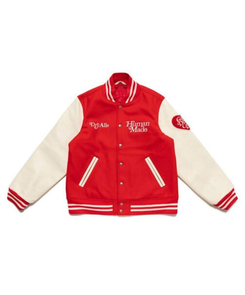 Girls Don’t Cry Human Made Dry Alls Varsity Jacket - Image 2