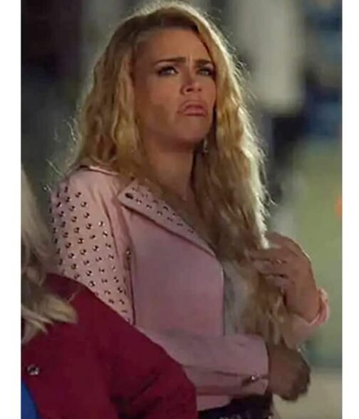 Busy Philipps Girls5eva Pink Leather Jacket - Image 2