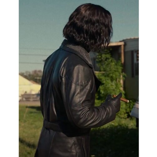 Glen Powell Hit Man Leather Coat - Image 5