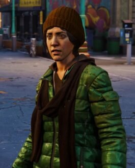 Gloria Spider-Man Green Puffer Jacket