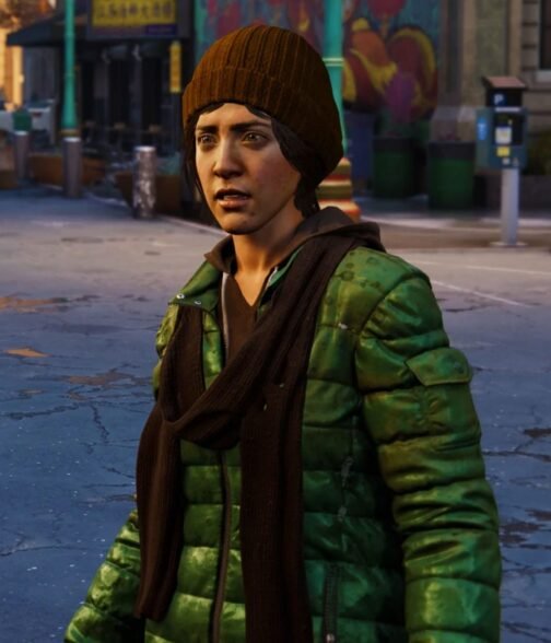 Gloria Spider-Man Green Puffer Jacket - Image 2