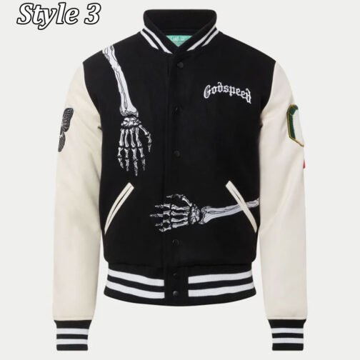 Skull Rod Godspeed Letterman Varsity Jacket - Image 3