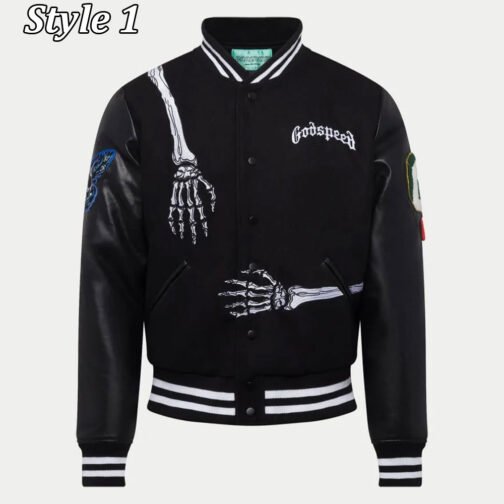 Skull Rod Godspeed Letterman Varsity Jacket