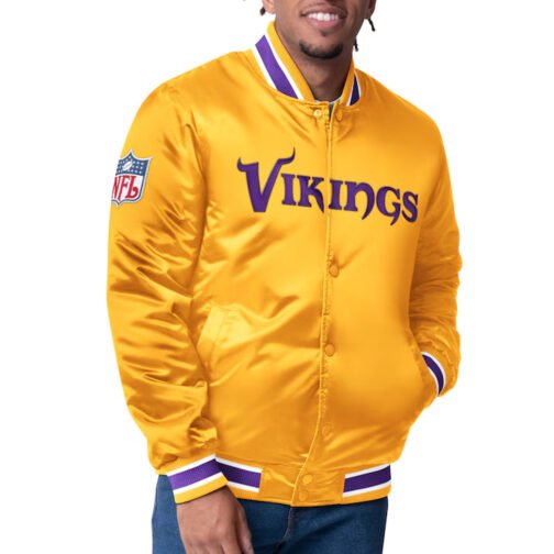 Minnesota Vikings Closer Purple/Gold Satin Jacket - Image 2