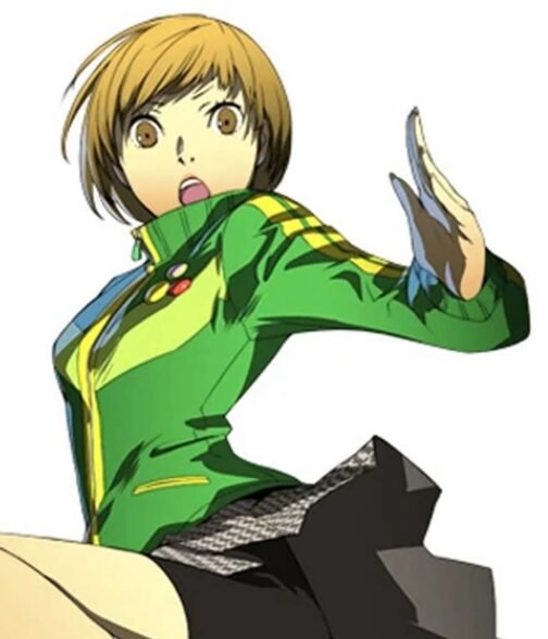 Chie Satonaka Persona 4 Golden Green Leather Jacket - Image 8