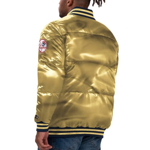NY Yankees Bronx Silver Puffer Jacket - Image 6