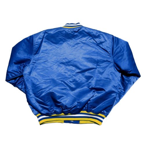 Golden State Warriors 90s NBA Royal Satin Jacket - Image 6
