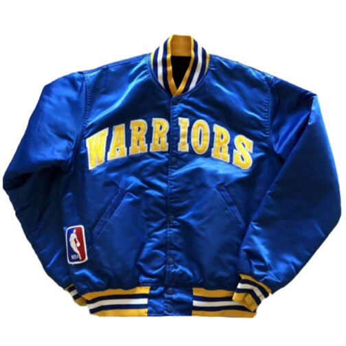 Golden State Warriors 90s NBA Royal Satin Jacket - Image 3
