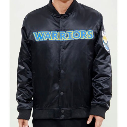 Golden State Warriors The Bay Black/Yellow Satin Jacket