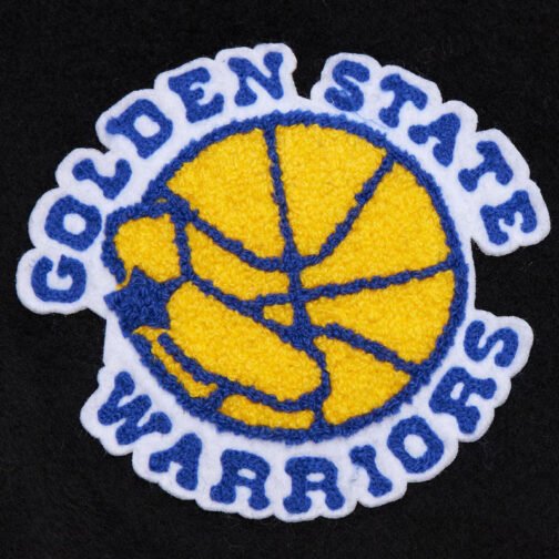 Golden State Warriors Black Out Vintage Logo Varsity Jacket - Image 6