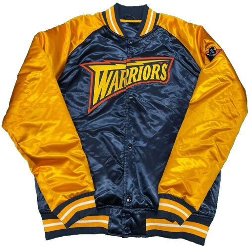 Golden State Warriors Blue and Gold Satin Jacket - Image 6