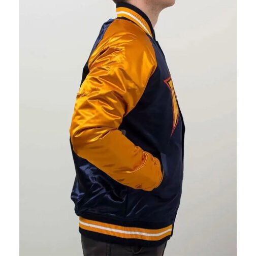 Golden State Warriors Blue and Gold Satin Jacket - Image 5