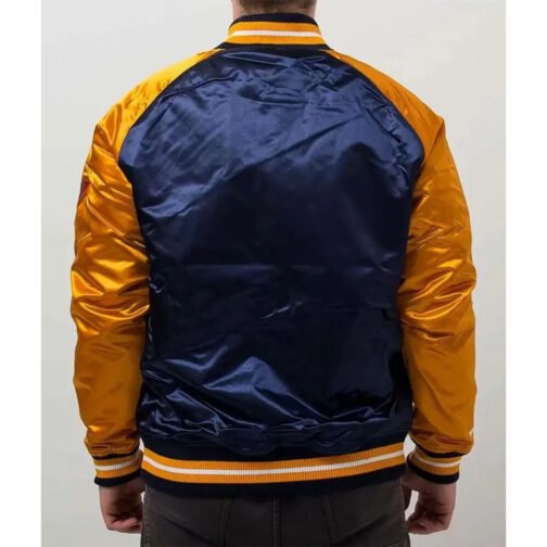 Golden State Warriors Blue and Gold Satin Jacket - Image 2