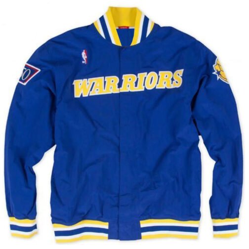 Golden State Warriors Royal Blue Wool Letterman Jacket - Image 2