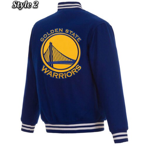 Varsity Golden State Warriors Royal Blue Wool Jacket - Image 5